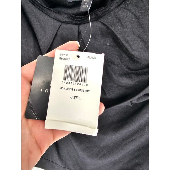 Robert Rodriguez Womens Sz L One Shoulder Blouse Solid Black NEW - Picture 4 of 5